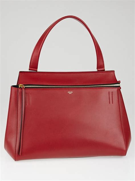 celine palmelato calfskin medium edge|CELINE Palmelato Calfskin Medium Edge Shoulder Bag Red.